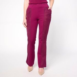 Small TWRHLL Chic Maroon Women's Flare Pants